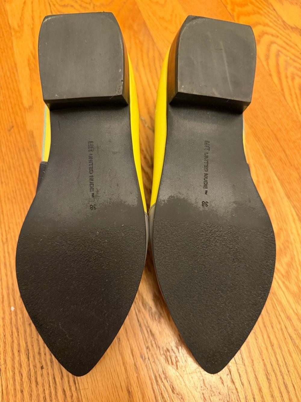 United Nude Peek Pump Lo Flats Pointed Toe Colorblock Graphic Slip-On EU 38 - Picture 5 of 6
